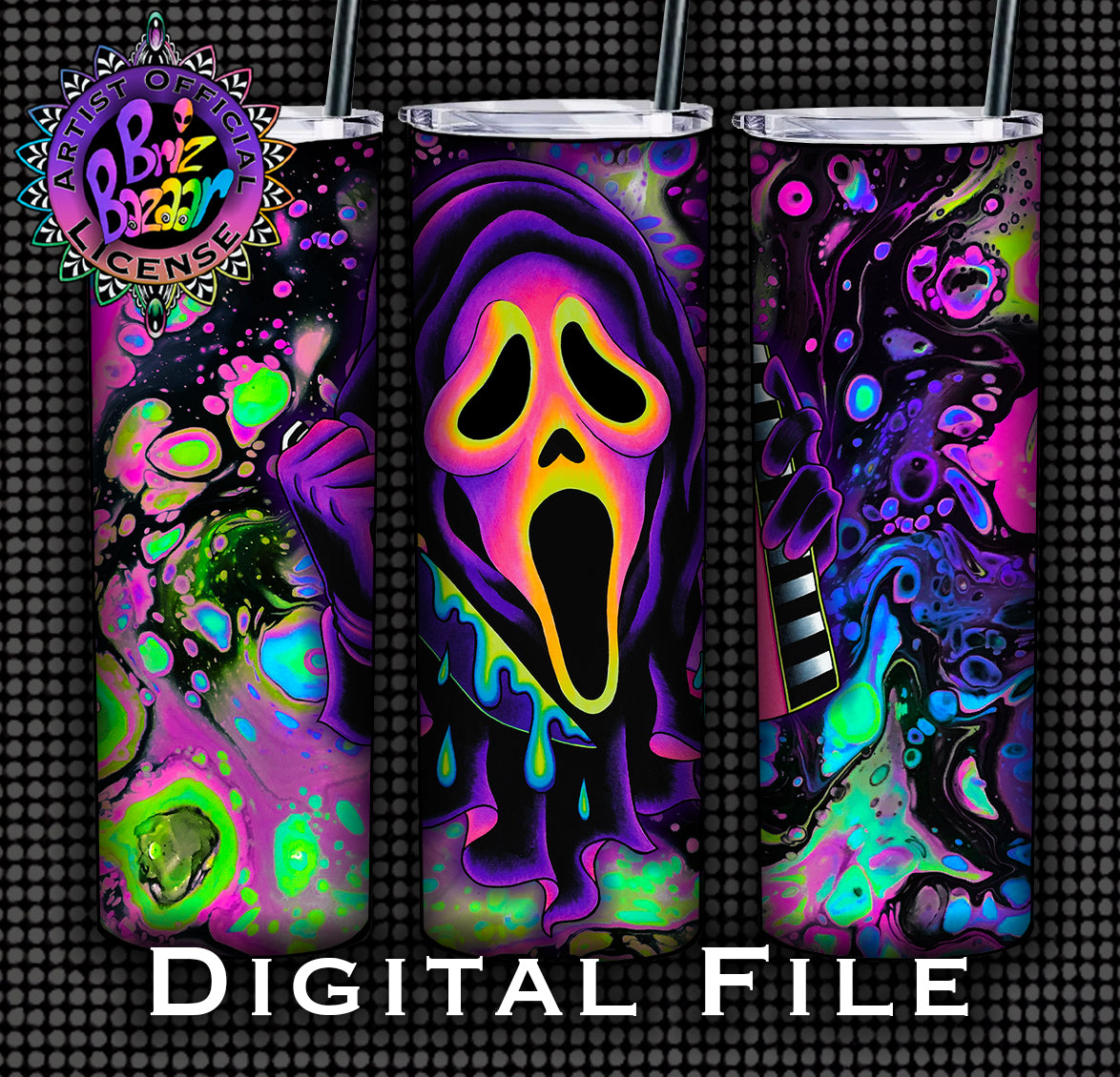 Tumbler Wrap of Ghost Mask/Pastel Goth
