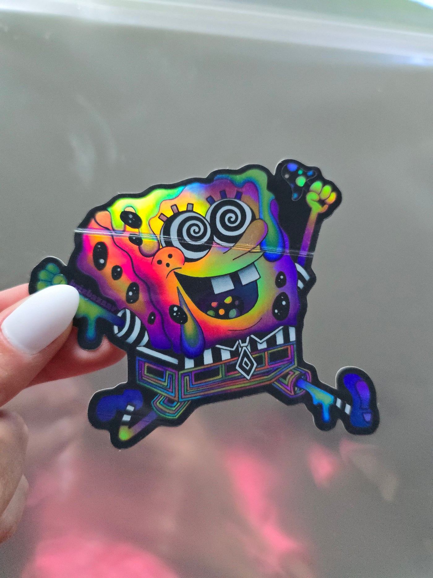 RED TAG Holographic sticker of SpongeBriz