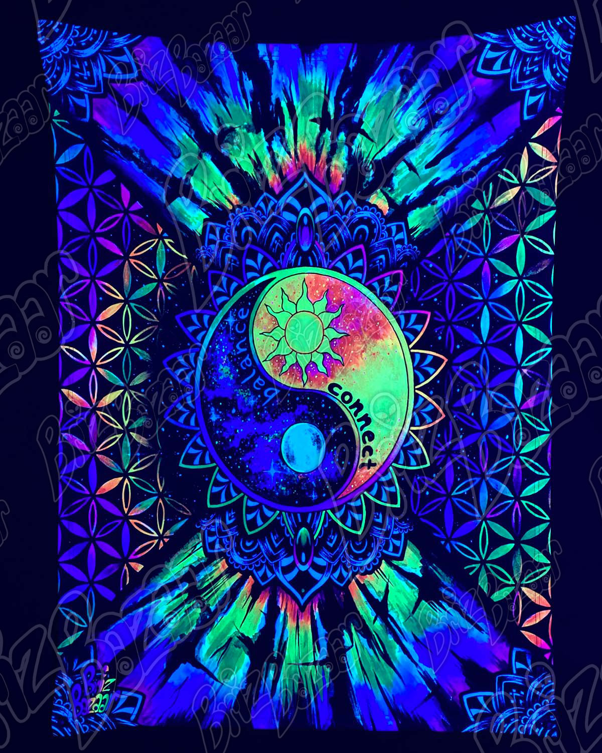 Blacklight Reactive Tapestry of CONNECT