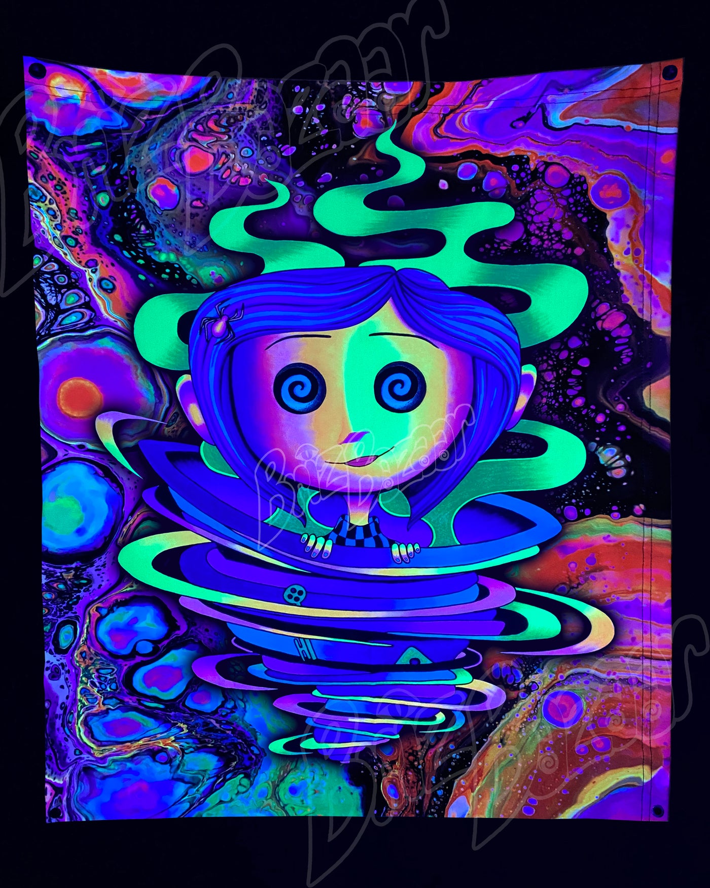 Custom Fluid UV Tapestry of Trippy Portal