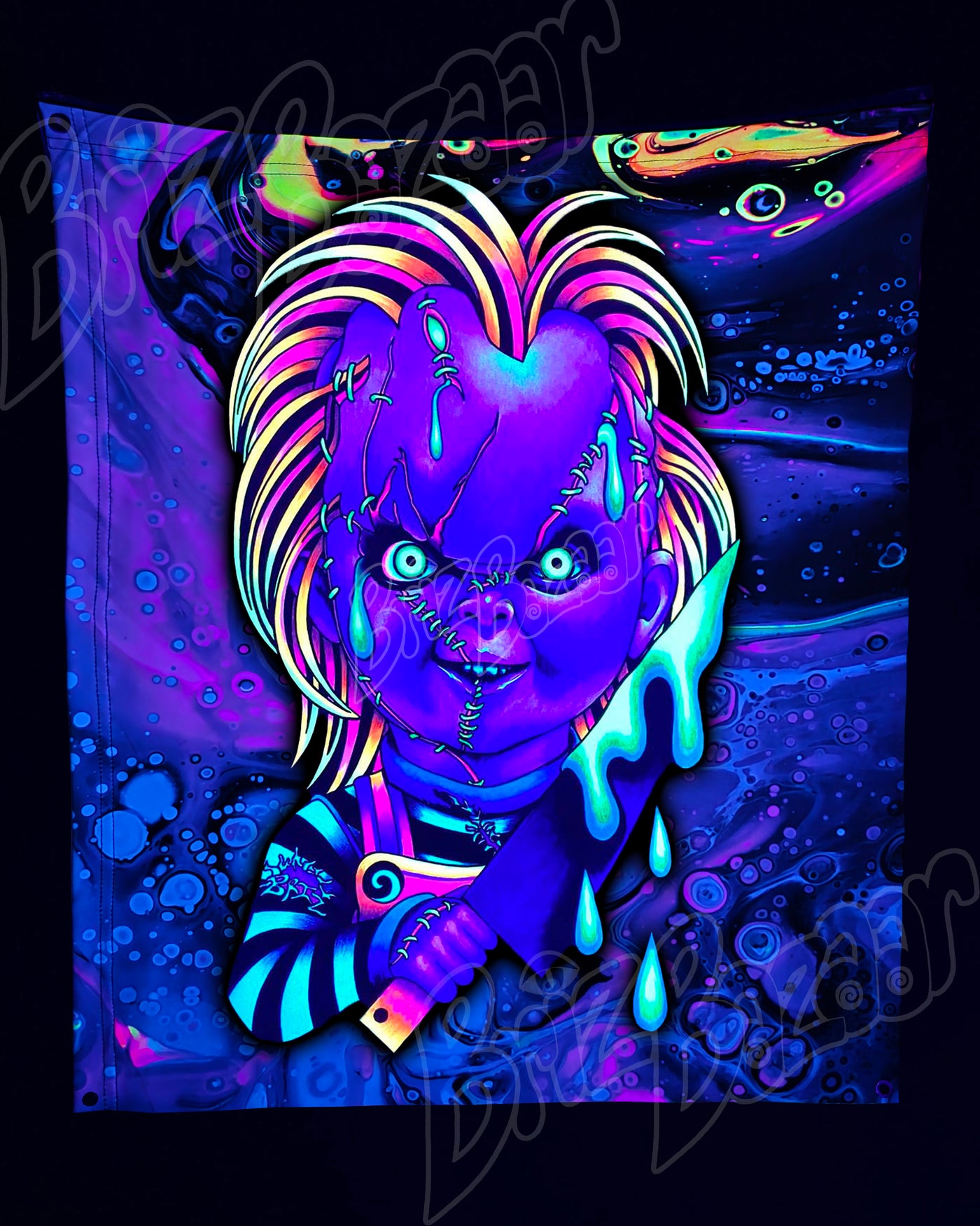 Custom Fluid UV Tapestry of Good Guyz
