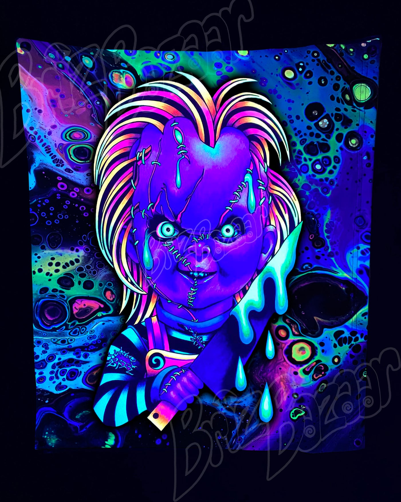 Custom Fluid UV Tapestry of Good Guyz