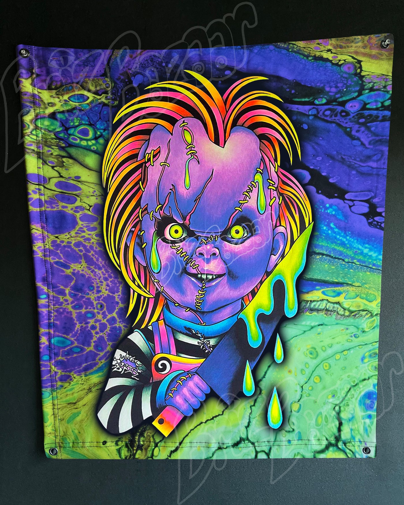 Custom Fluid UV Tapestry of Good Guyz