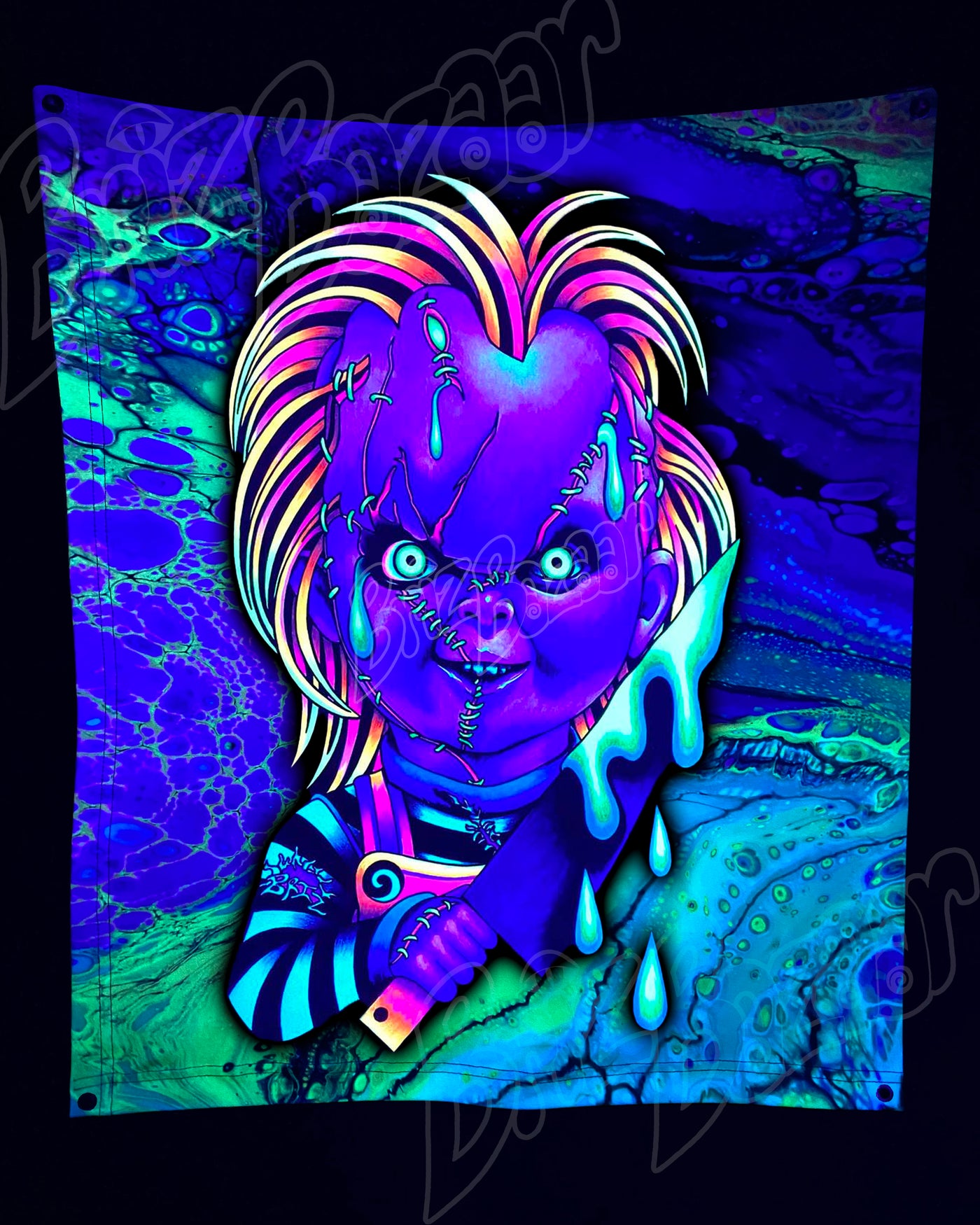 Custom Fluid UV Tapestry of Good Guyz