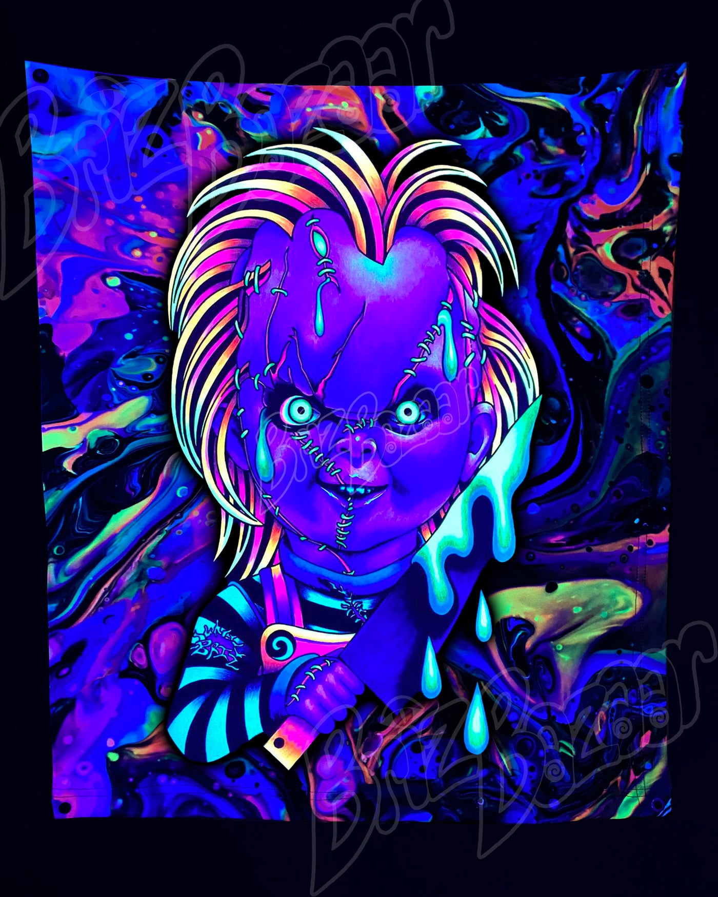 Custom Fluid UV Tapestry of Good Guyz