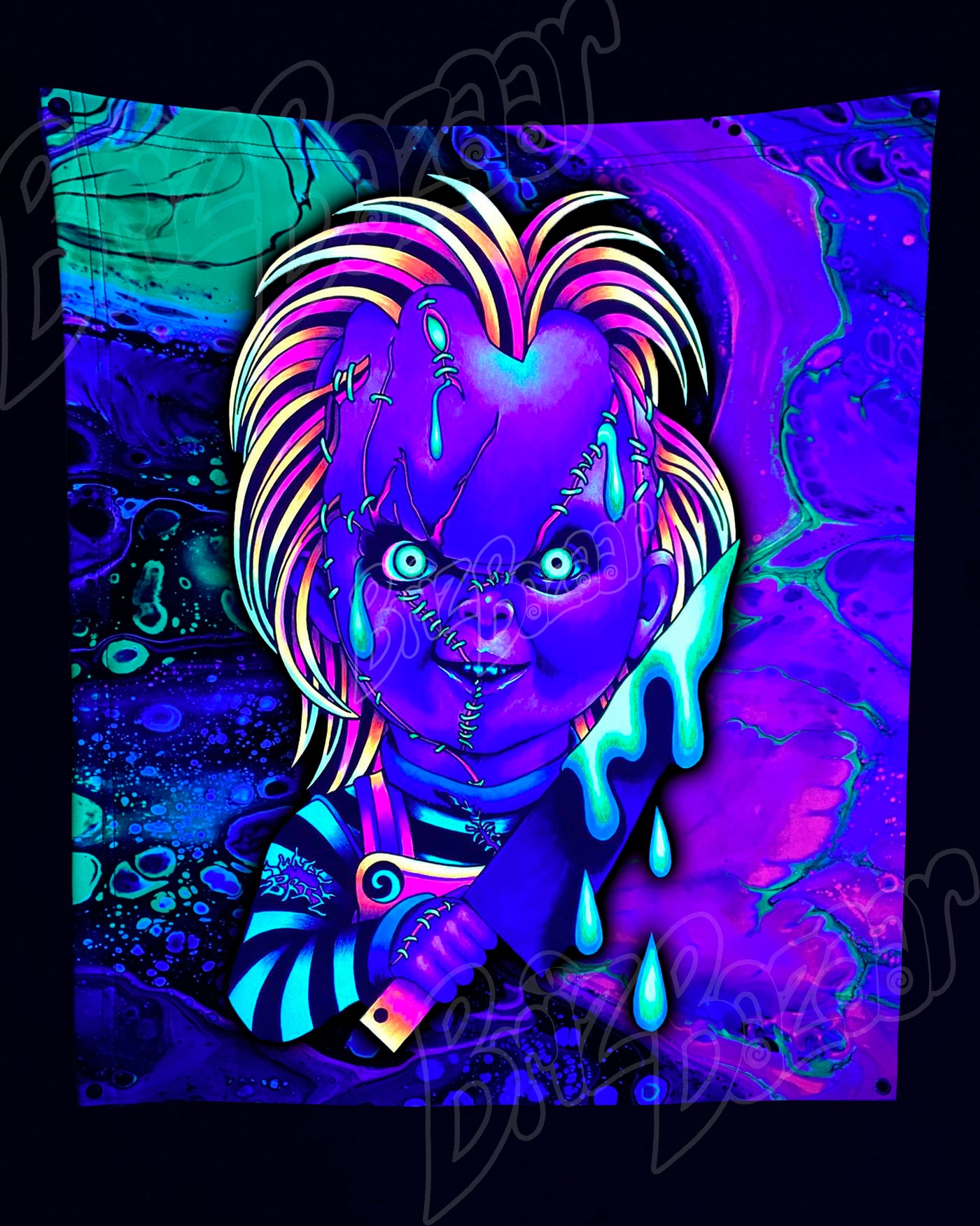 Custom Fluid UV Tapestry of Good Guyz