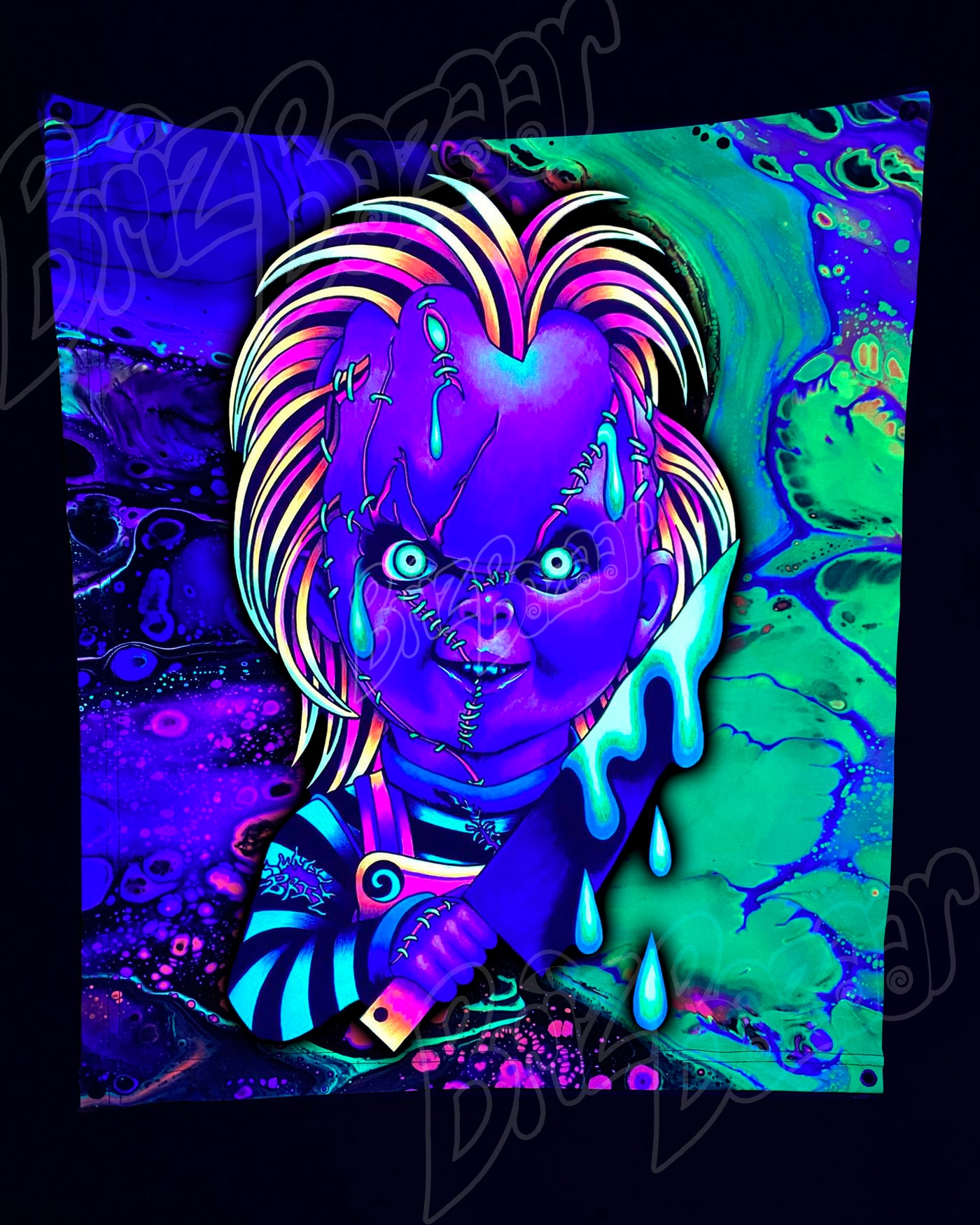 Custom Fluid UV Tapestry of Good Guyz