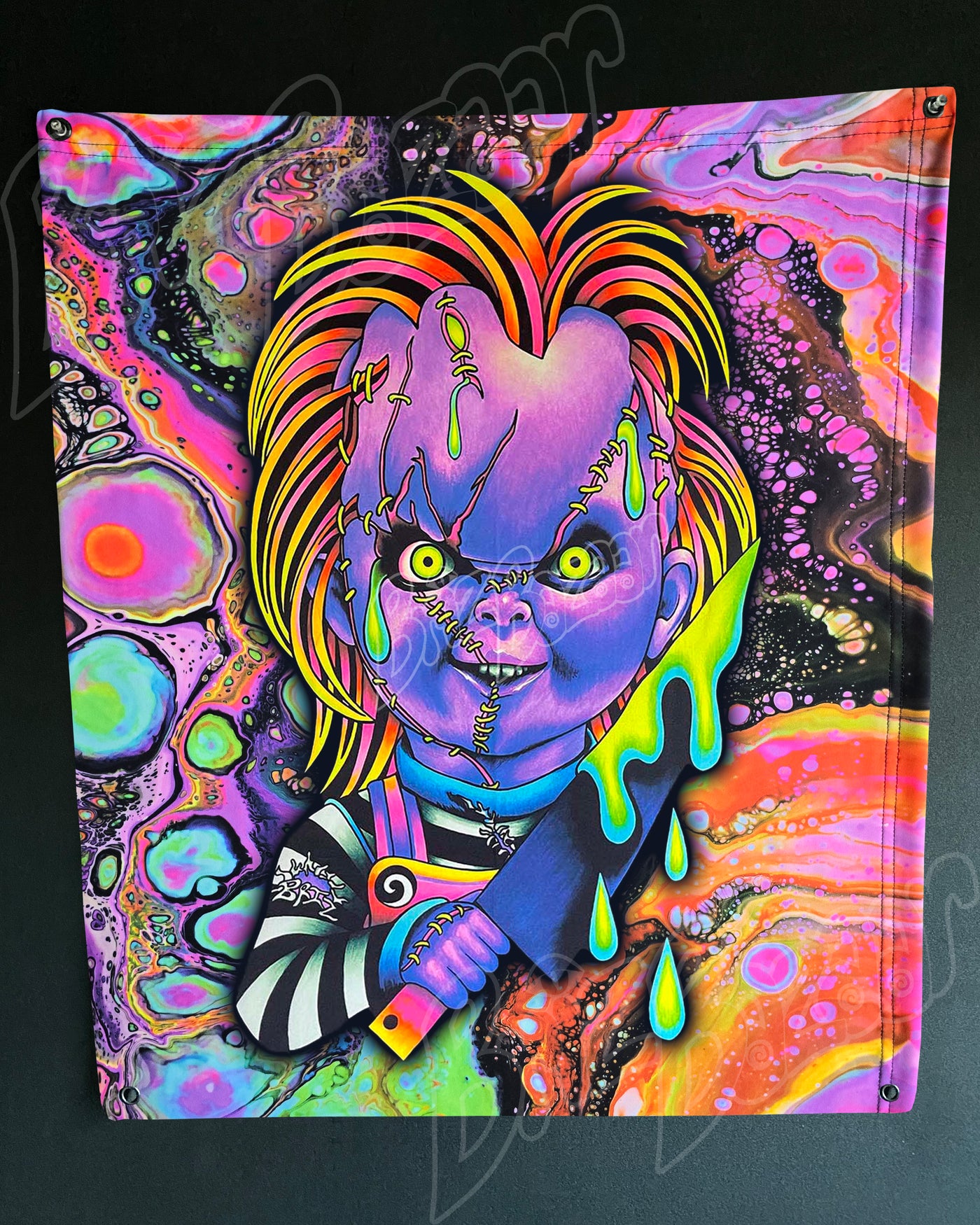 Custom Fluid UV Tapestry of Good Guyz