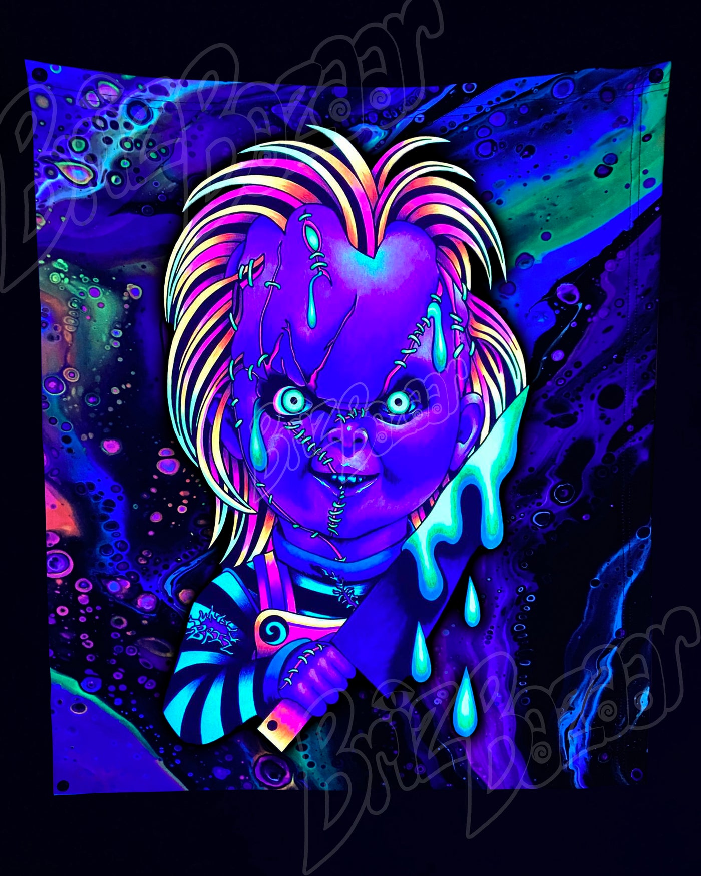 Custom Fluid UV Tapestry of Good Guyz