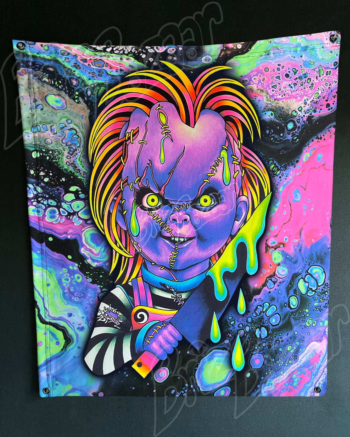 Custom Fluid UV Tapestry of Good Guyz