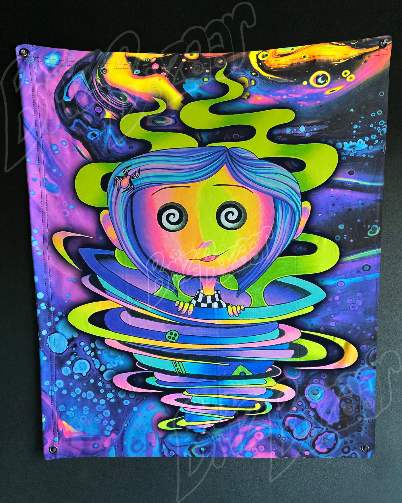 Custom Fluid UV Tapestry of Trippy Portal