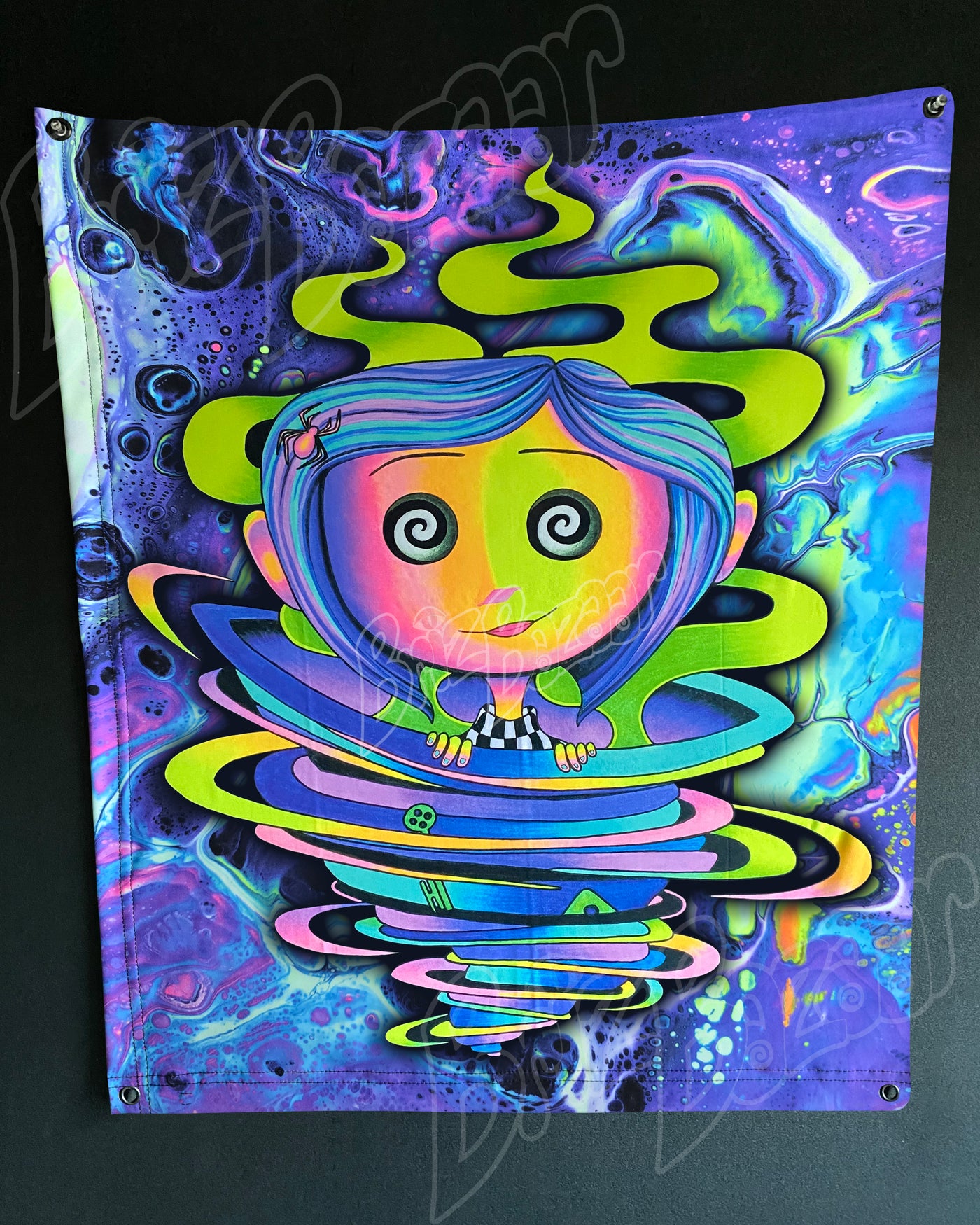 Custom Fluid UV Tapestry of Trippy Portal