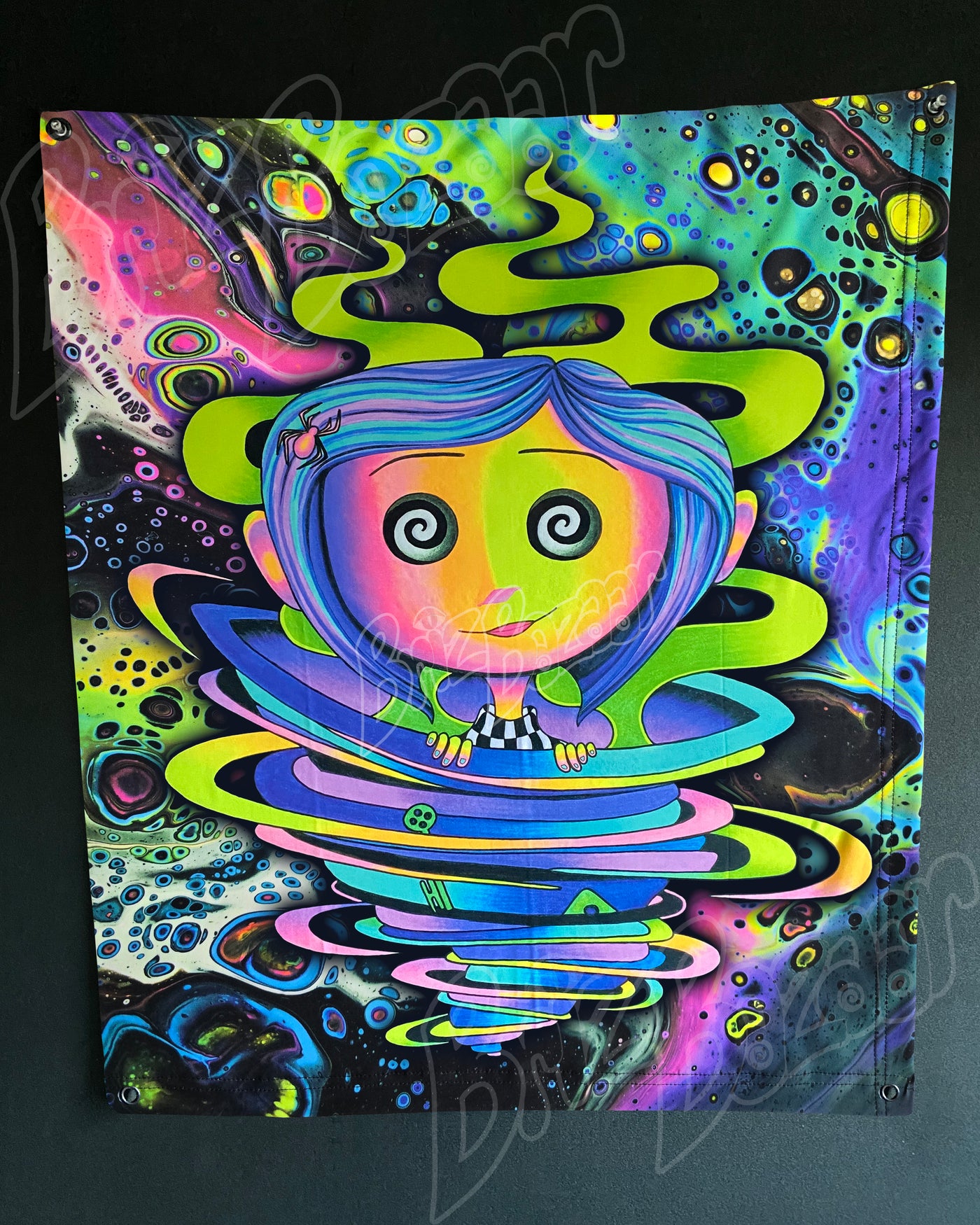 Custom Fluid UV Tapestry of Trippy Portal