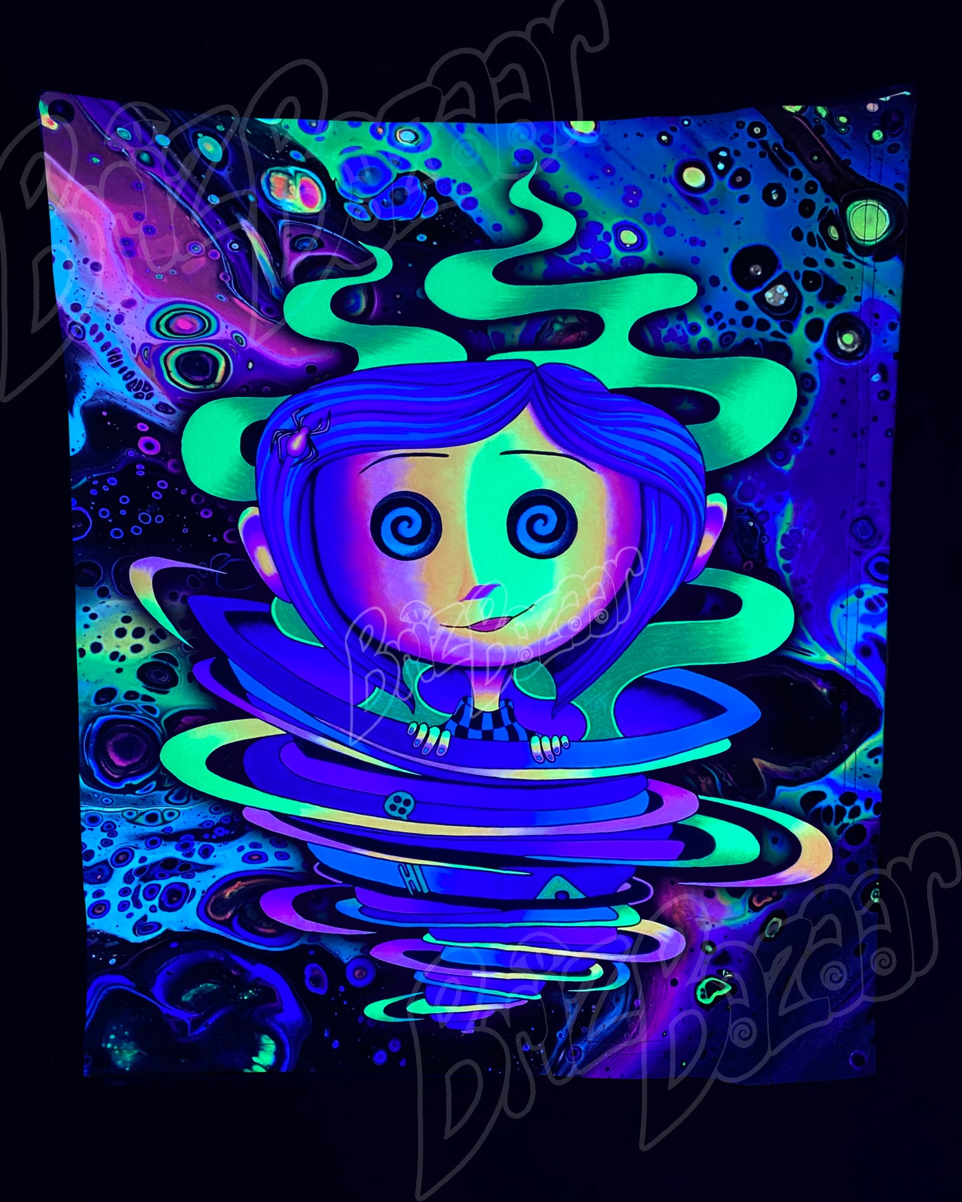Custom Fluid UV Tapestry of Trippy Portal