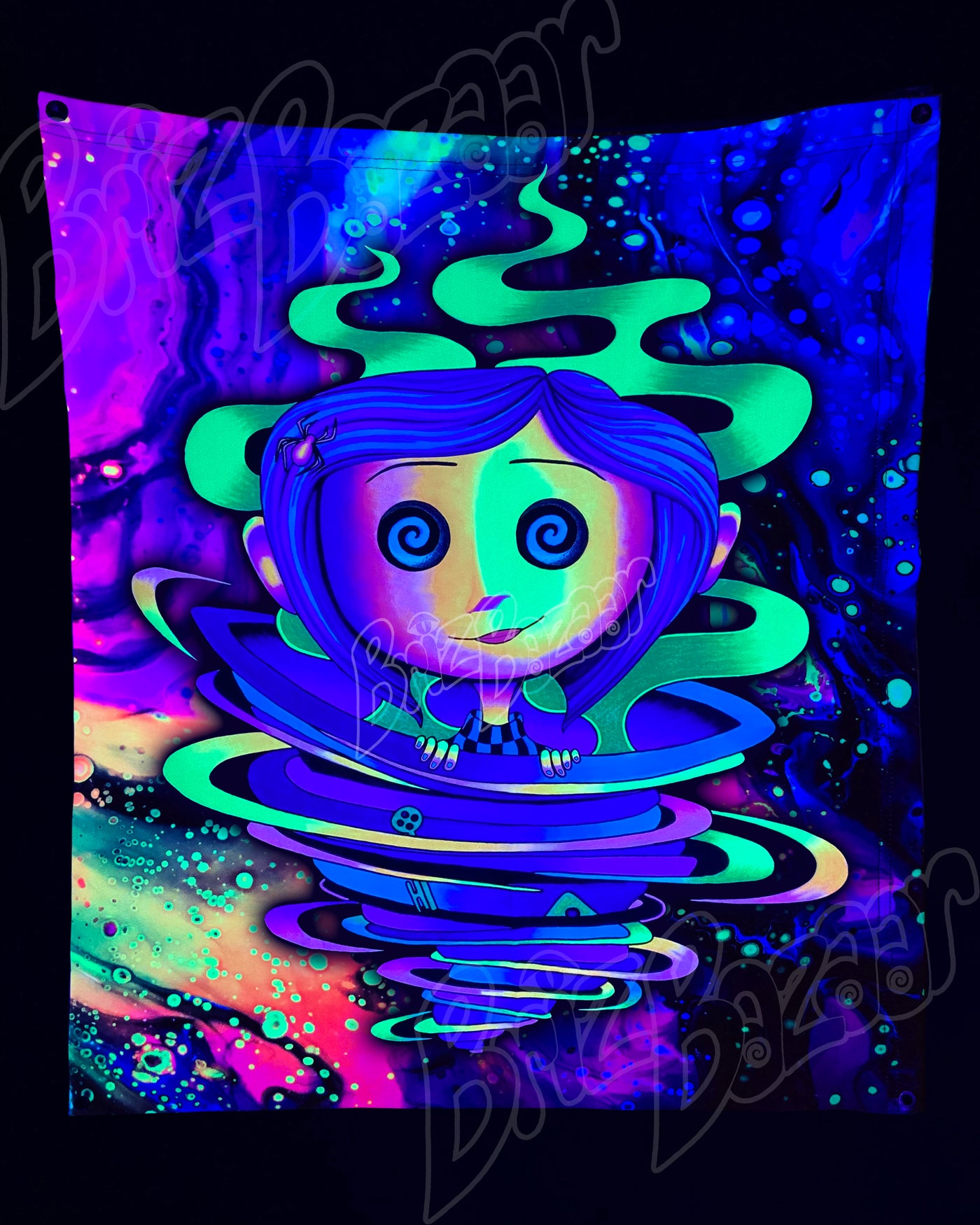 Custom Fluid UV Tapestry of Trippy Portal