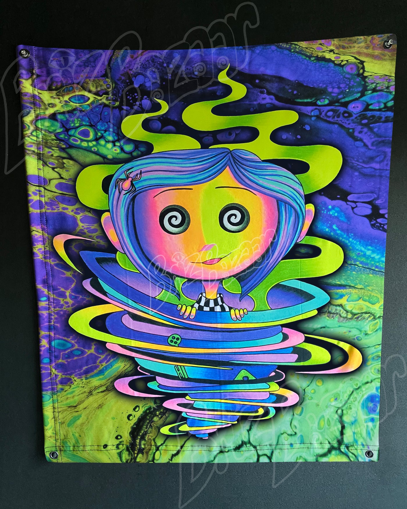 Custom Fluid UV Tapestry of Trippy Portal