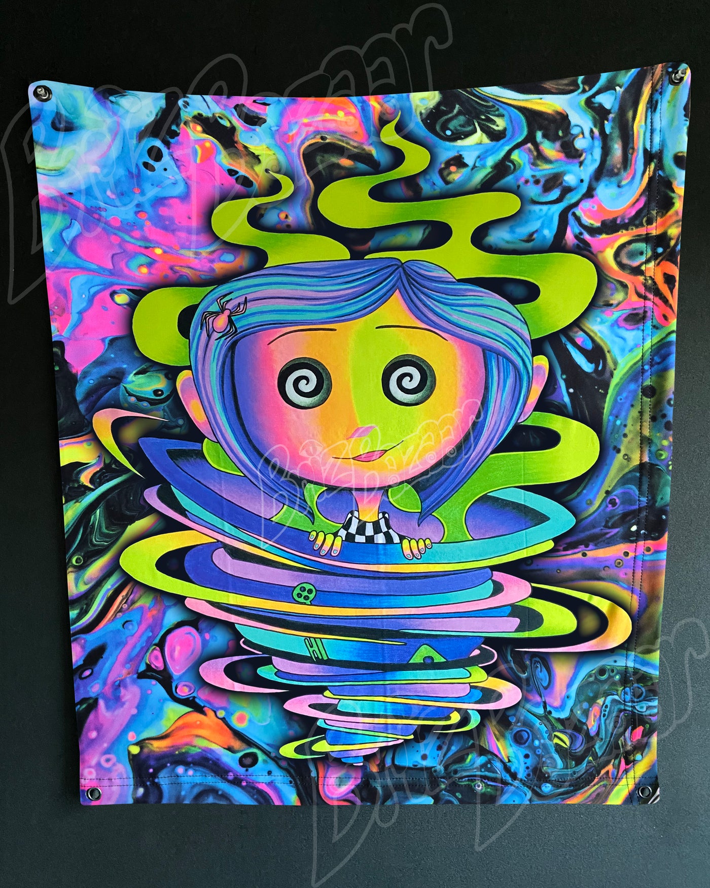 Custom Fluid UV Tapestry of Trippy Portal