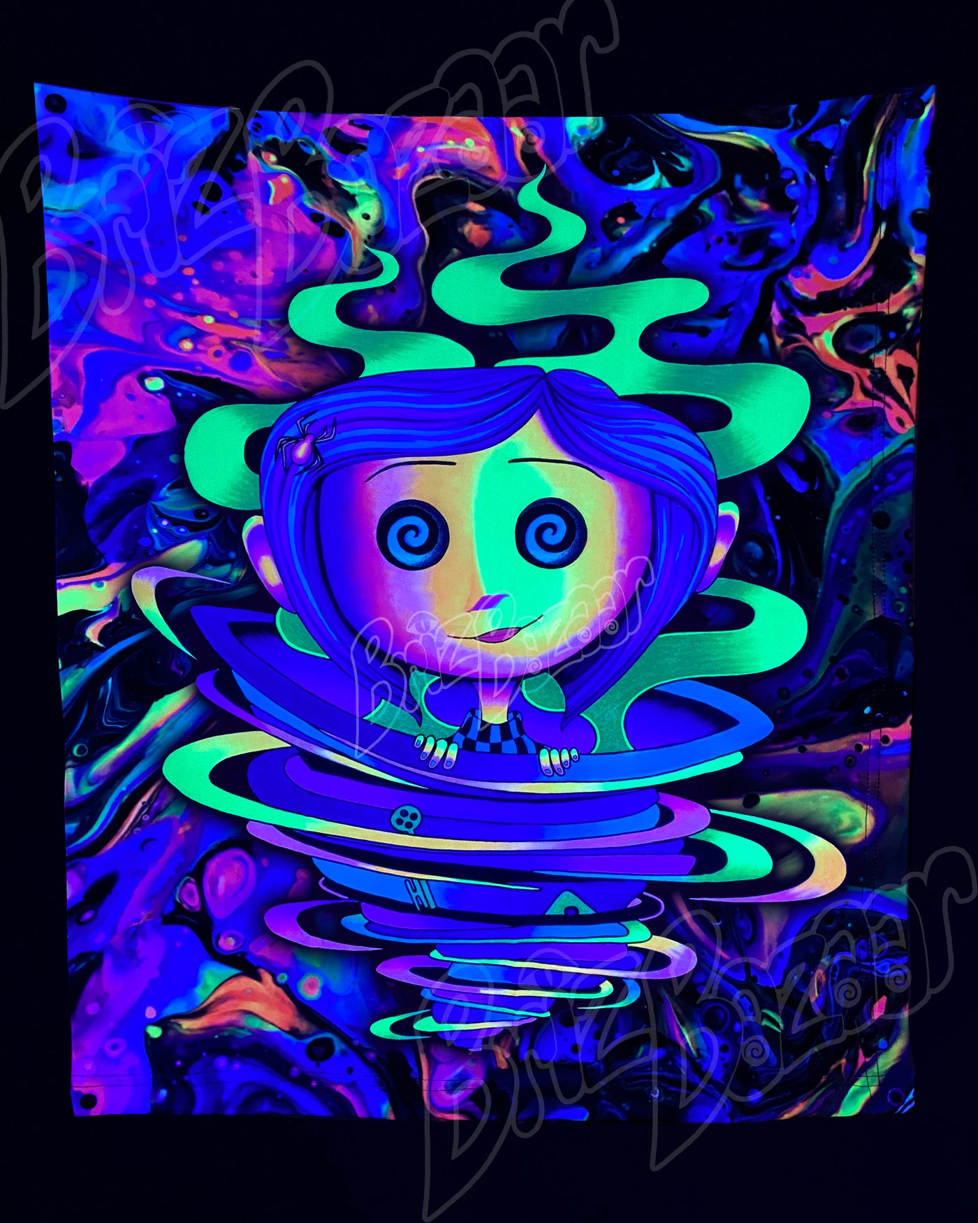 Custom Fluid UV Tapestry of Trippy Portal