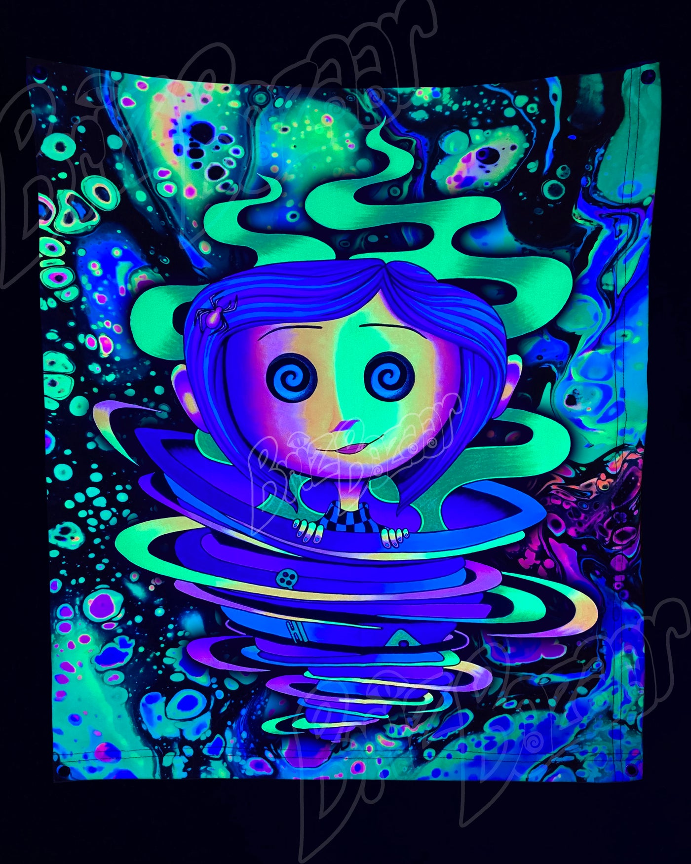 Custom Fluid UV Tapestry of Trippy Portal