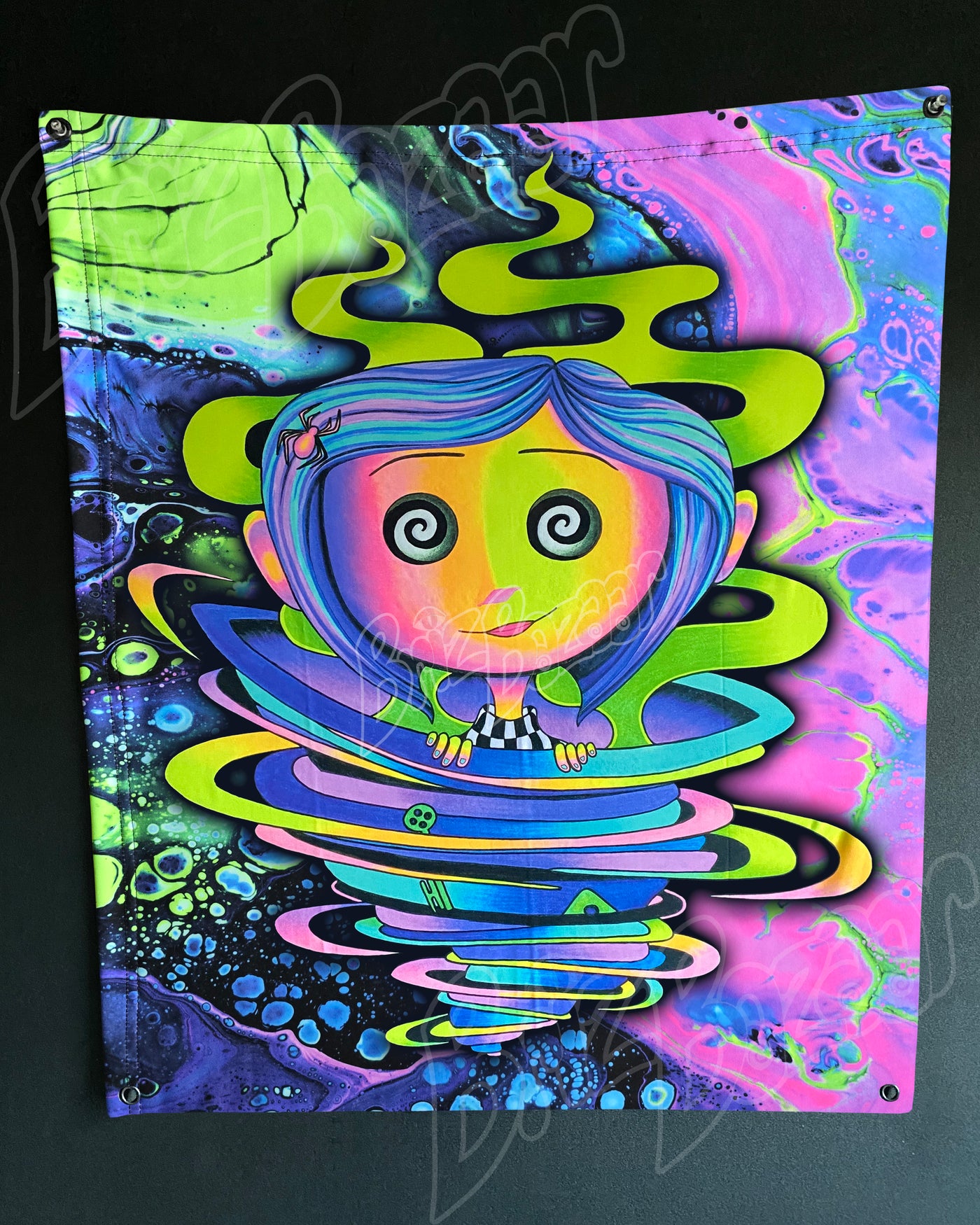 Custom Fluid UV Tapestry of Trippy Portal