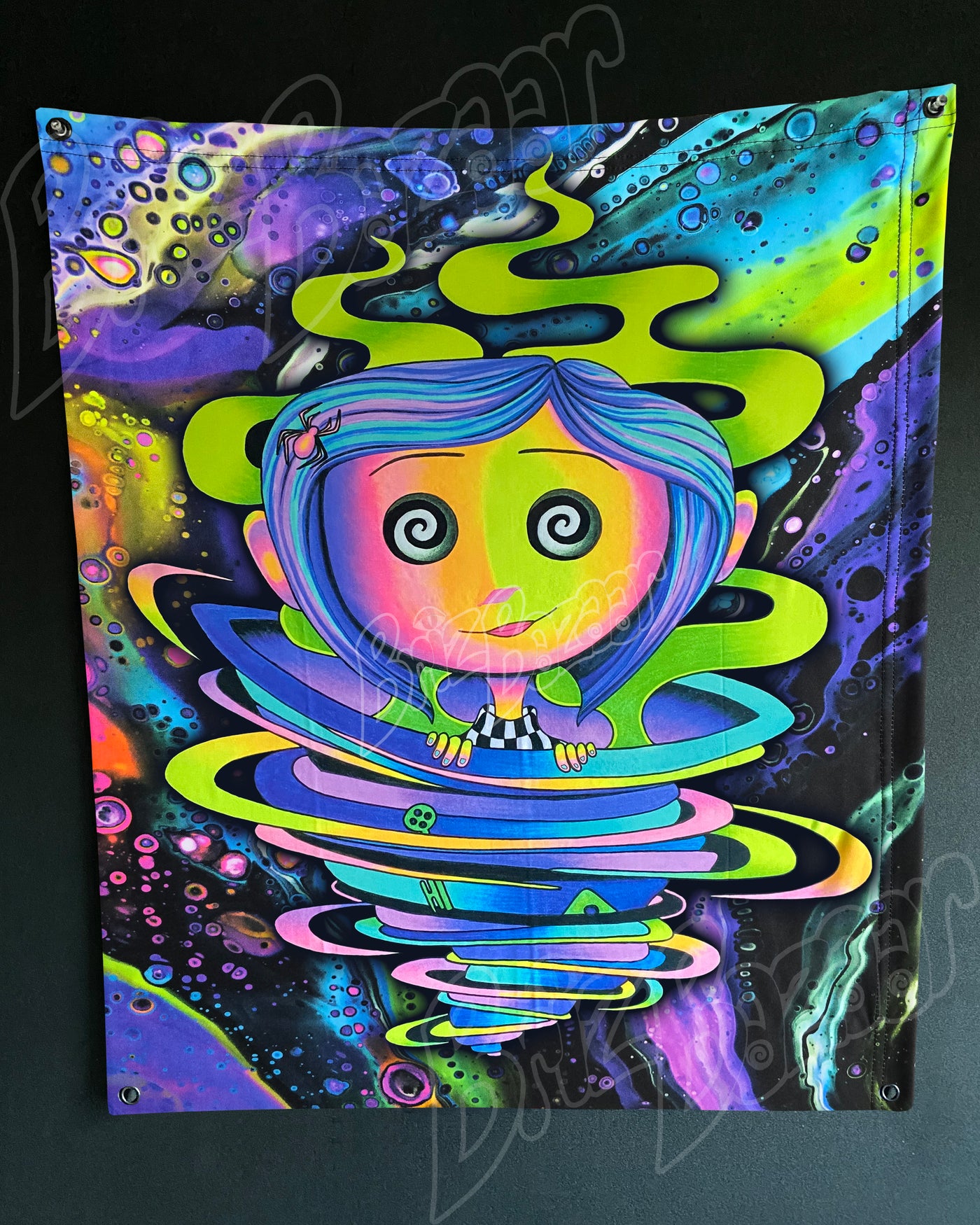 Custom Fluid UV Tapestry of Trippy Portal