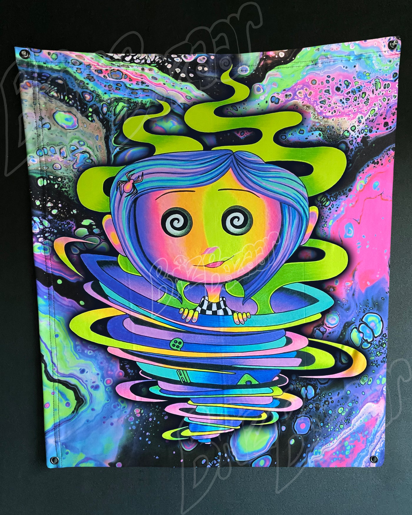 Custom Fluid UV Tapestry of Trippy Portal