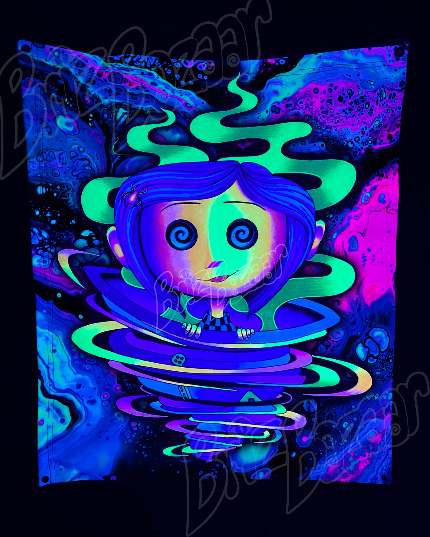 Custom Fluid UV Tapestry of Trippy Portal