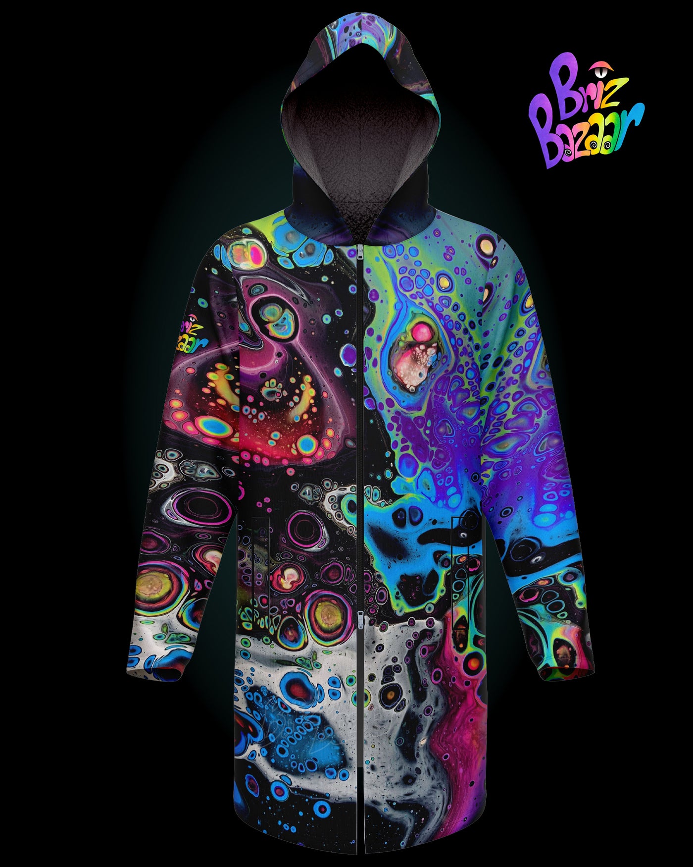 Bazaar Cloak Cosmic Trip Rebel Cloak – Psychedelic Fluid Art Streetwear – Brizbazaar