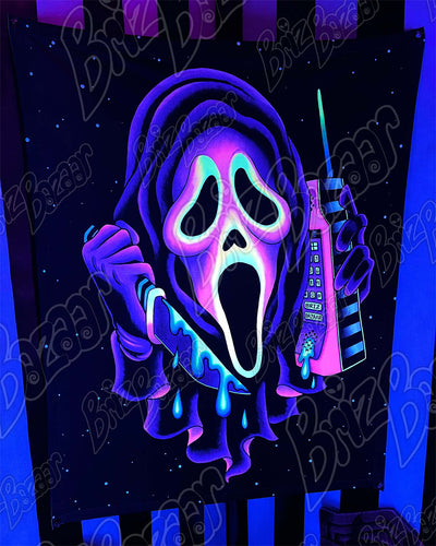 Blacklight Reactive Tapestry of GHOST MASK