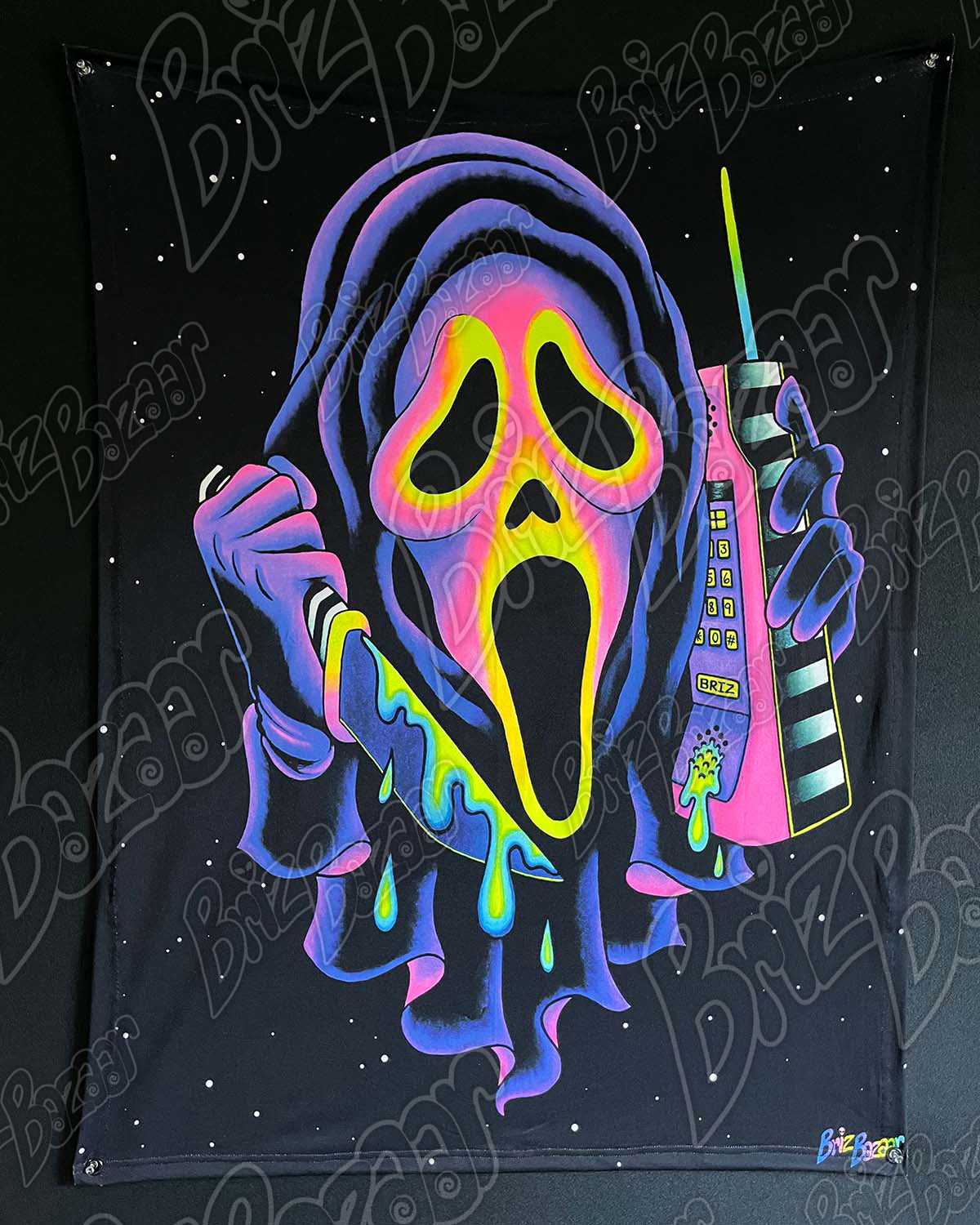 *SPECIAL* Blacklight Reactive Tapestry of GHOST MASK