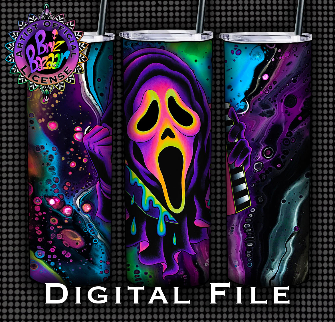 Tumbler Wrap of Ghost Mask/Northern Lights