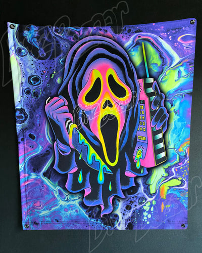 Custom Fluid UV Tapestry of Ghost Mask