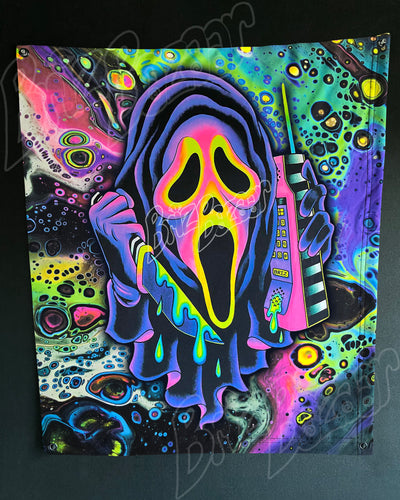 Custom Fluid UV Tapestry of Ghost Mask