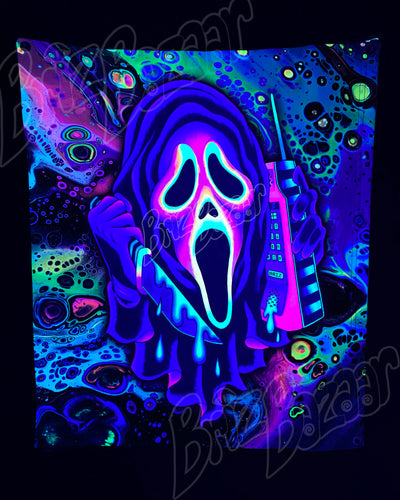 Custom Fluid UV Tapestry of Ghost Mask
