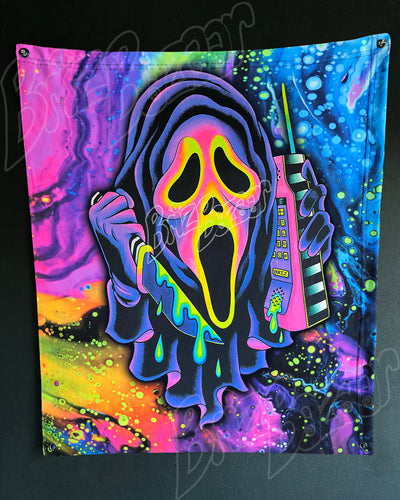 Custom Fluid UV Tapestry of Ghost Mask