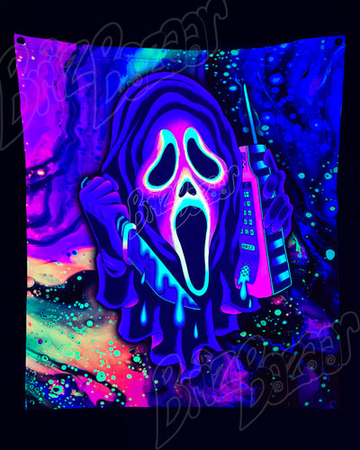 Custom Fluid UV Tapestry of Ghost Mask