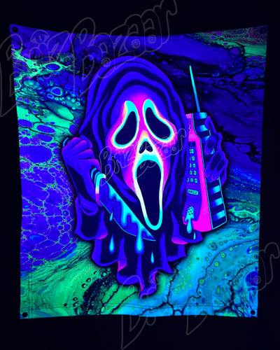 Custom Fluid UV Tapestry of Ghost Mask