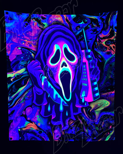 Custom Fluid UV Tapestry of Ghost Mask