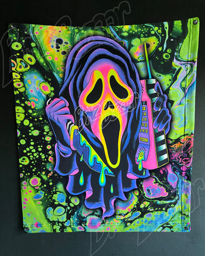 Custom Fluid UV Tapestry of Ghost Mask
