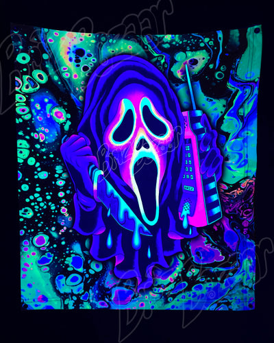 Custom Fluid UV Tapestry of Ghost Mask