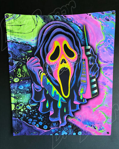 Custom Fluid UV Tapestry of Ghost Mask