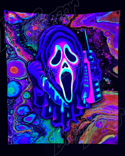 Custom Fluid UV Tapestry of Ghost Mask