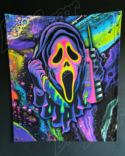 Custom Fluid UV Tapestry of Ghost Mask