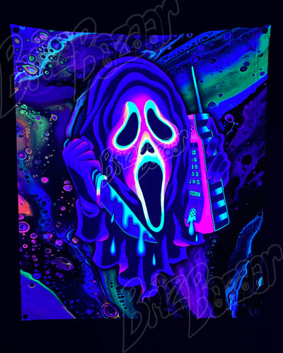 Custom Fluid UV Tapestry of Ghost Mask