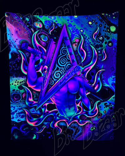 Custom Fluid UV Tapestry of PyraBriz Head
