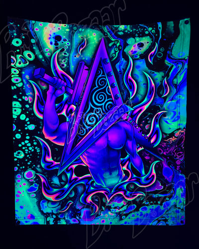 Custom Fluid UV Tapestry of PyraBriz Head