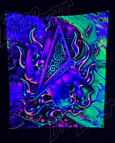 Custom Fluid UV Tapestry of PyraBriz Head