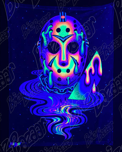 Blacklight Reactive Tapestry of PSYDAY THE 13TH