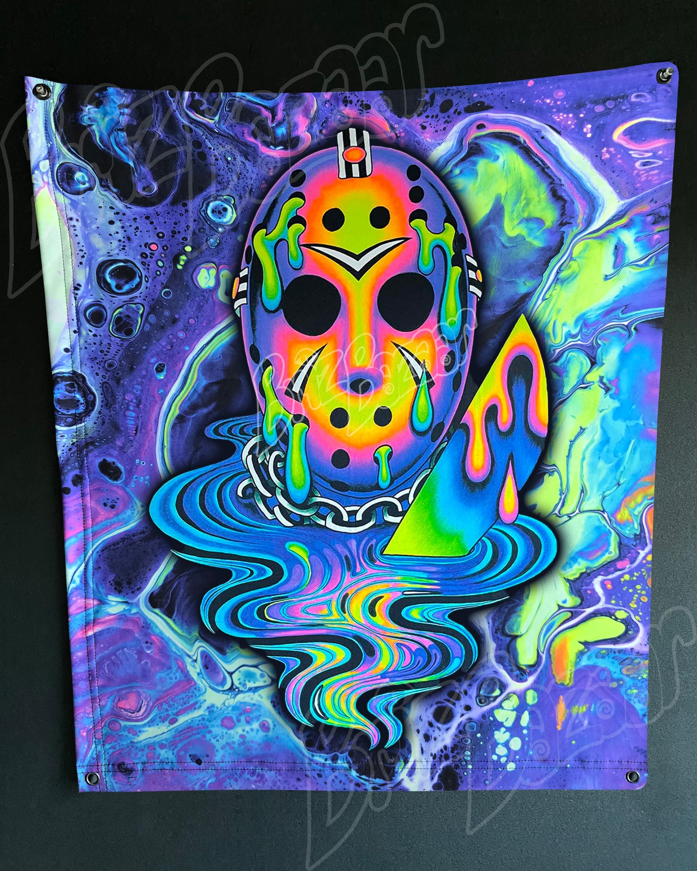 Custom Fluid UV Tapestry of Psyday
