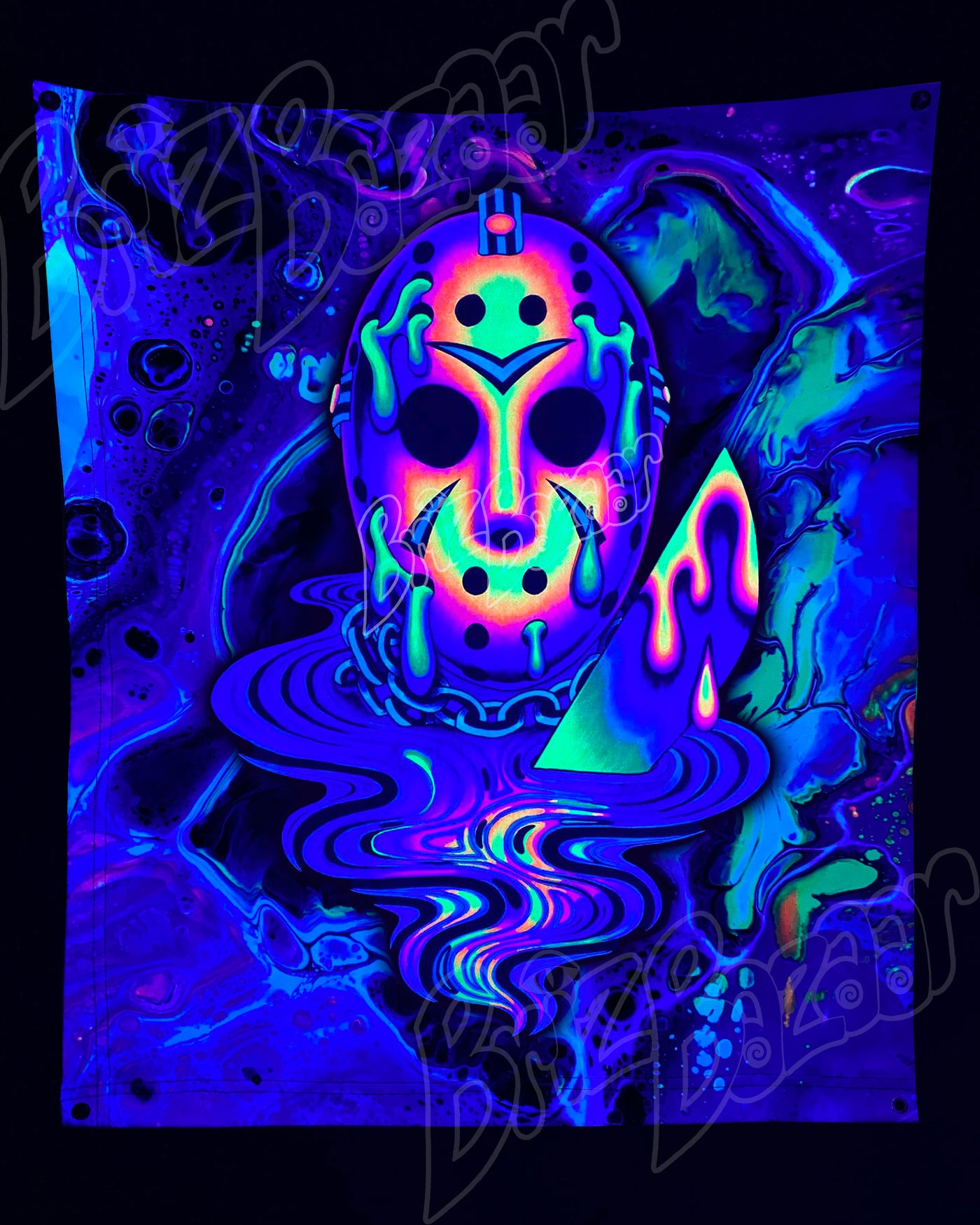 Custom Fluid UV Tapestry of Psyday